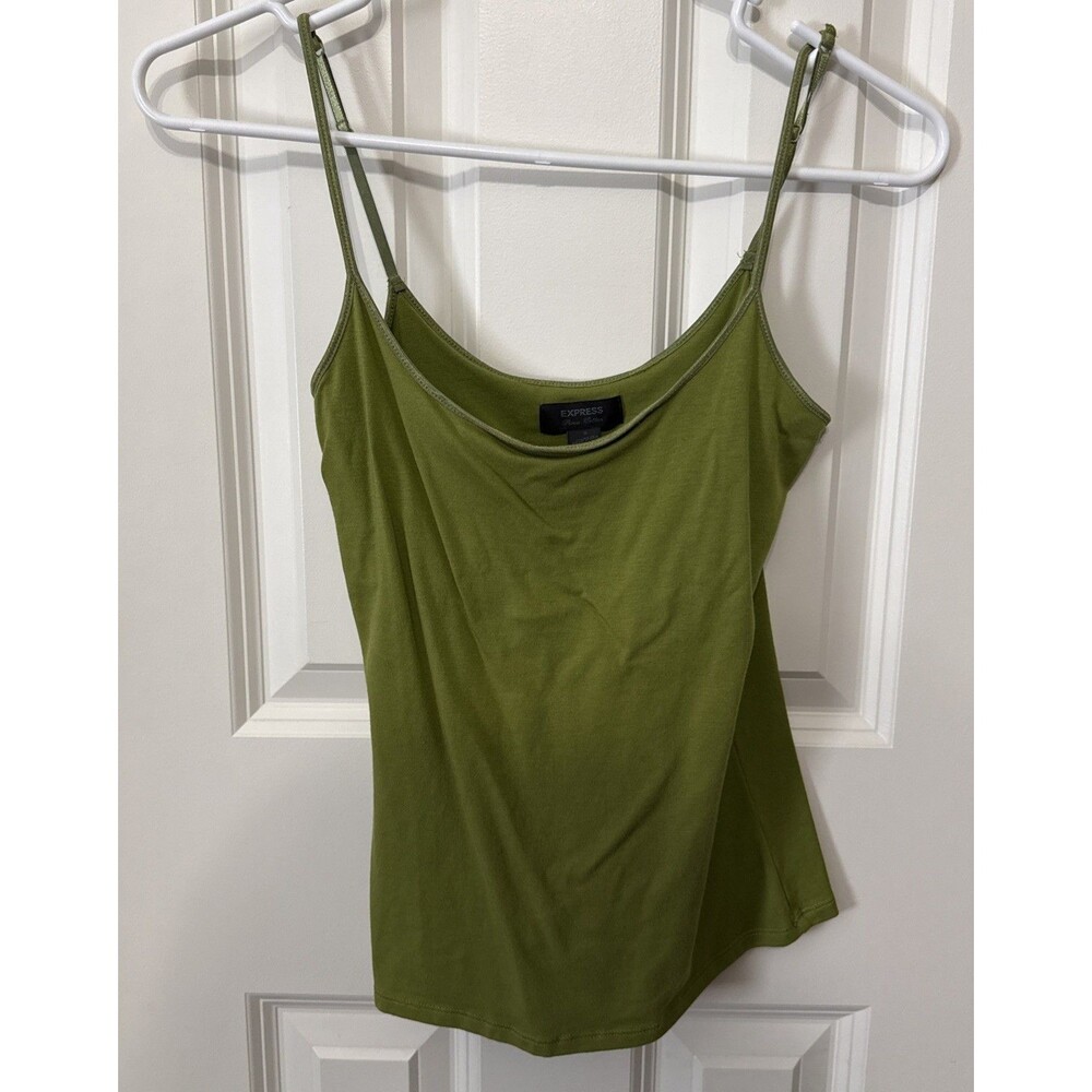 Express Women’s Size Small Pima Cotton Green Camisole Cami Shelf Bra